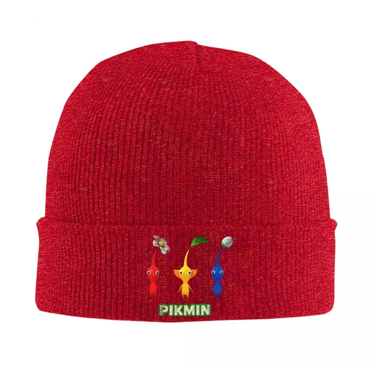 Trio Simple Pikmin Hat Autumn Winter Beanie Warm Caps Unisex Women Acrylic Knitted Caps One Size