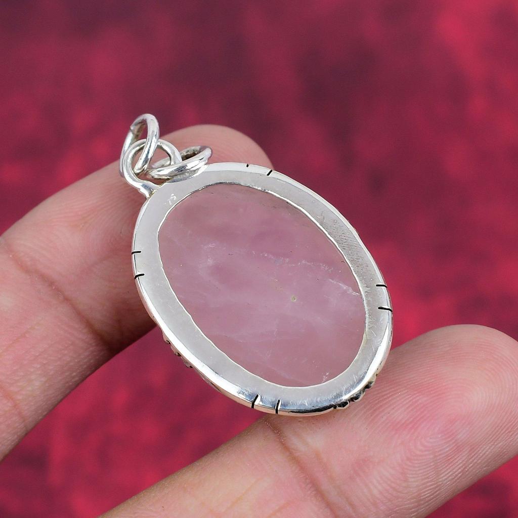 Rose Quartz Jewelry, 925 Solid Sterling Silver Pendant Handmade Gemstone Jewelry, Gifts For Wife Brand New Pendant