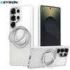 KEYSION N52 Magnetic 360° Ring Stand Case for MagSafe for Samsung Galaxy S25 Ultra 5G S25+ Matte Transparent Shockproof Phone Cover