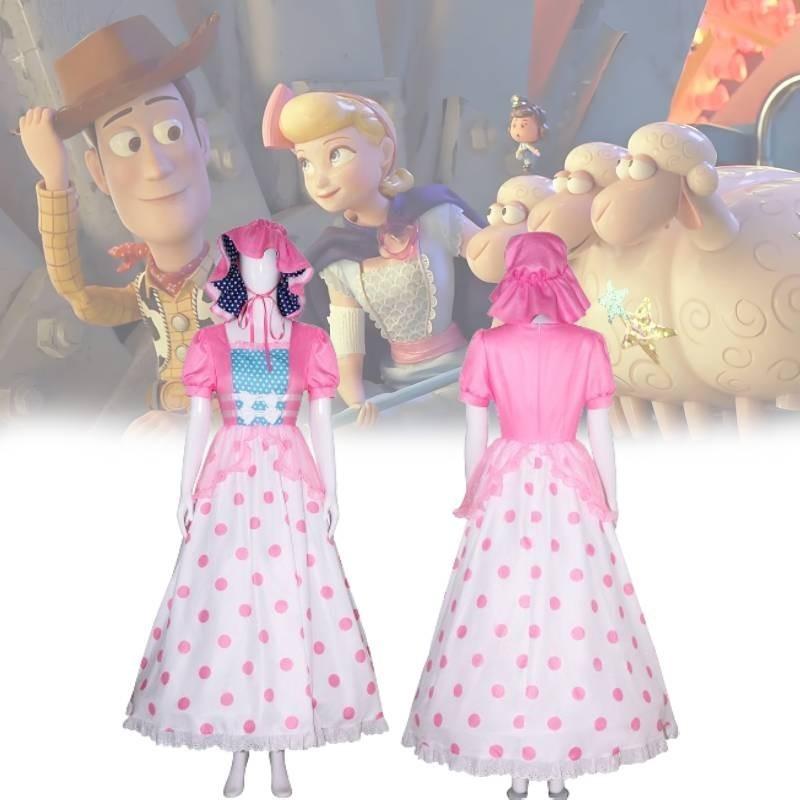 Bo Peep Pink Dress Premium Cosplay Costume For Halloween And Performances