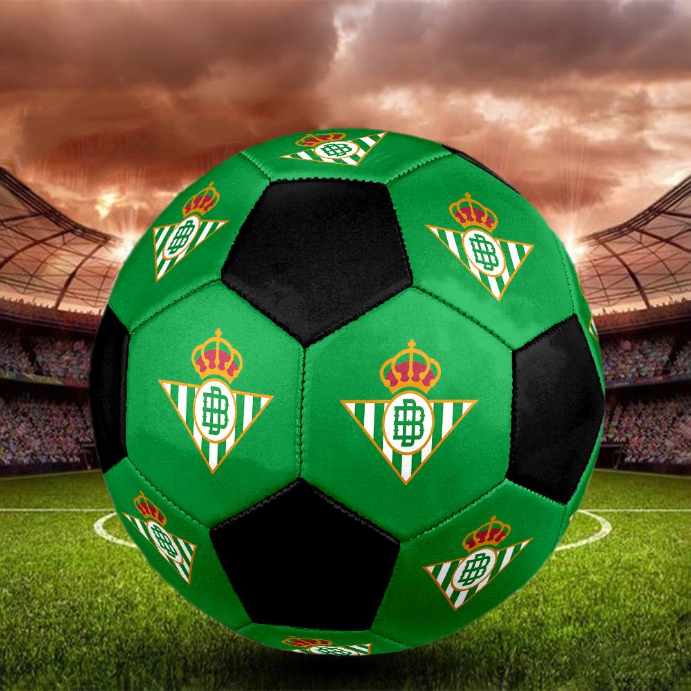 Pallone da Calcio Real Betis Balompié Colorato Per Tutte le Età Cucito a Macchina PVC Pronto per la Competizione Resistente Alto Rimbalzo.TAGLIA5