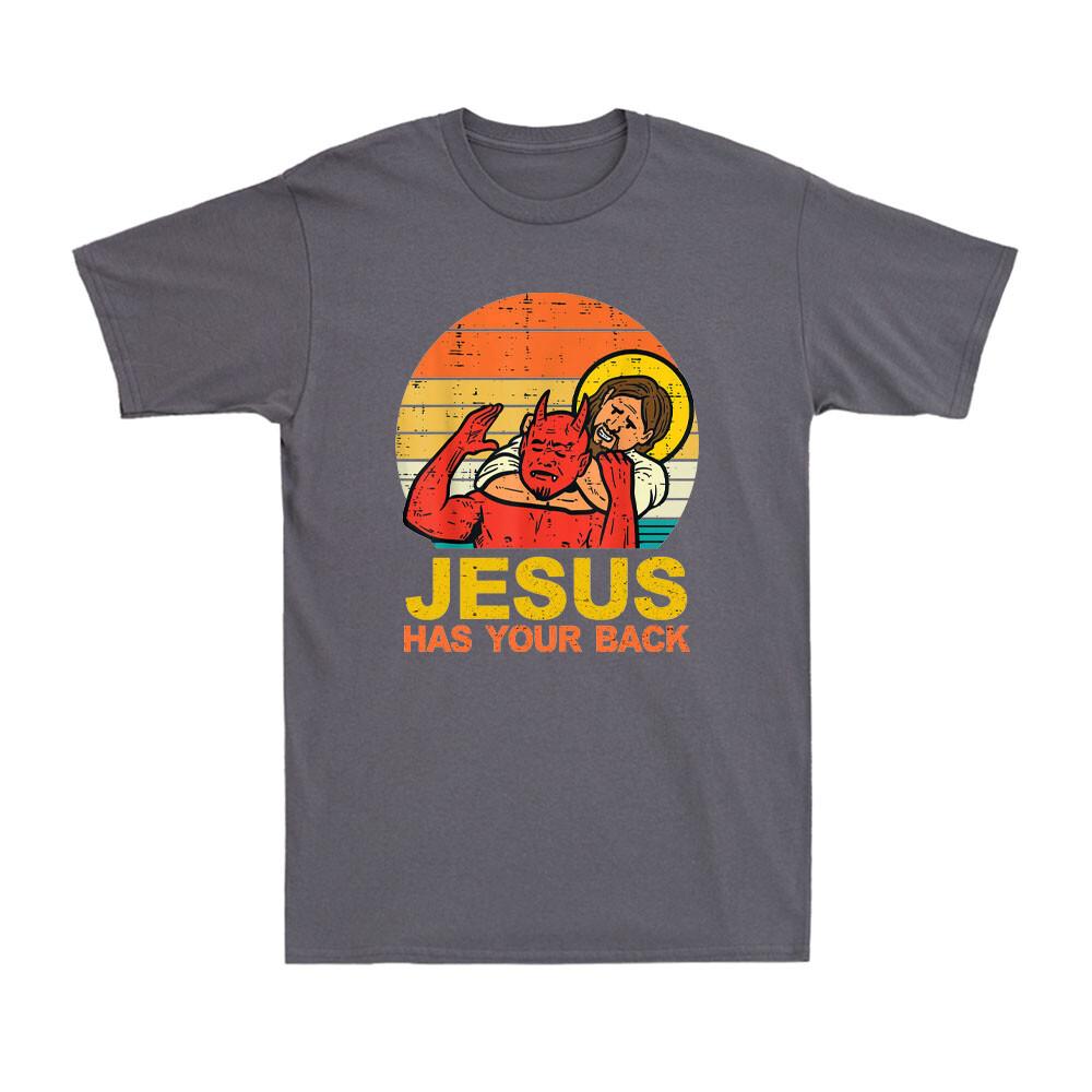 Jesus Has Your Back Funny Jiu Jitsu Retro Christian Vintage Unisexs Tshirt