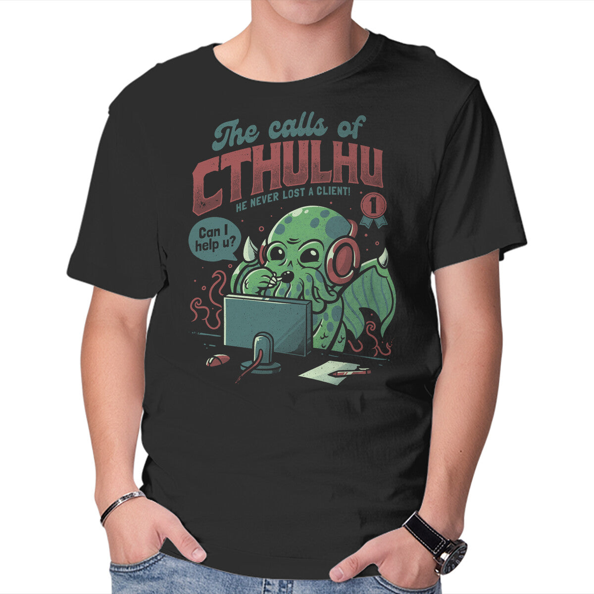 Unisex Crew Neck T-Shirt The Calls Of Cthulhu Graphic Short Sleeve Casual Tee XXXXL