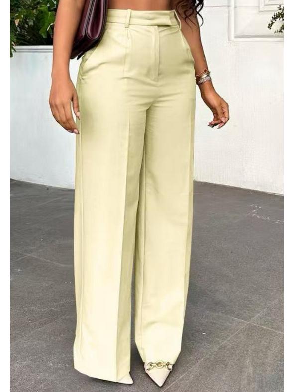 European and American Women's High-Waisted Wide-Leg Commuter Pants