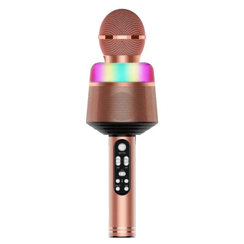 Karaoke Microphone for Kids Singing 5 in 1 Wireless Bluetooth Microphone with LED Lights Machine Portable Mic Speaker