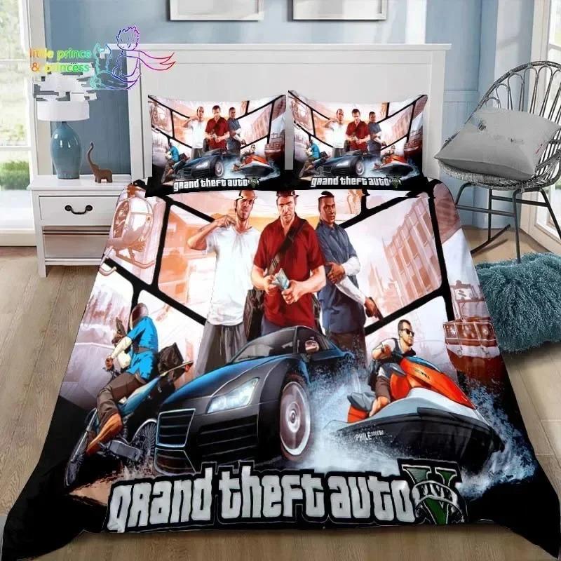 3D Print Grand Theft Auto GTA Game Gamer Bedding Set Single Twin Full Queen King Size Bed Set Aldult Kid Bedroom