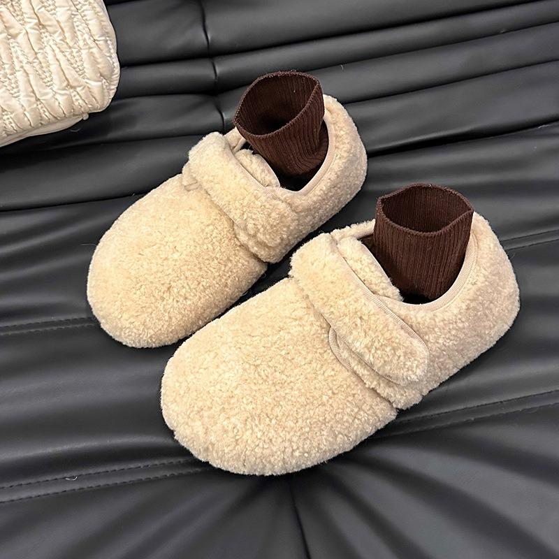 Imitation lamb wool shoes women wear velvet, winter new Mary Jane Doudou shoes warm cotton shoes