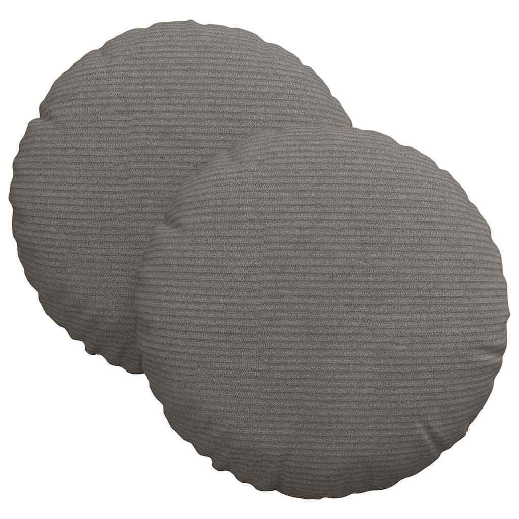 Seat Cushion 2 Pcs Light Grey Ø30 X 13 Cm Cord Fabric