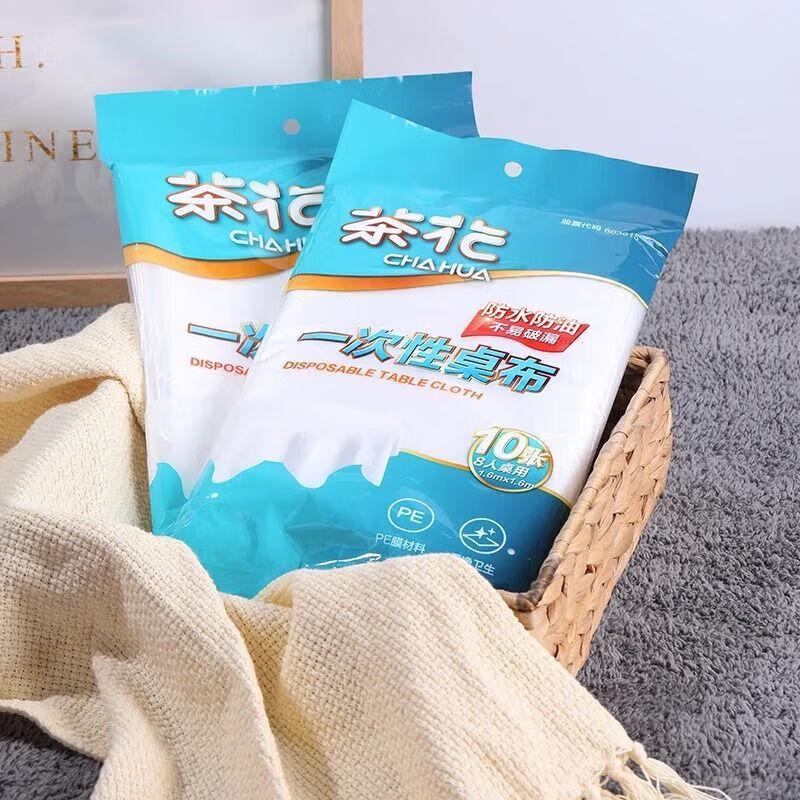 Camellia Transparent Disposable Tablecloth