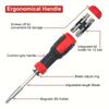 Multifunctional Adjustable Ratchet Screwdriver Set,Repair Tools With Torx Safety Flat Head Phillips Hex Square,1/4 Nut Drivers.