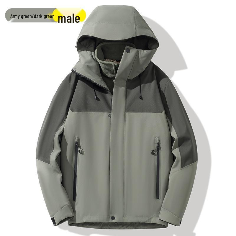 Men's & Women's Three-in-One Hooded Graphene Fleece Windbreaker - Windproof & Waterproof Jacket Set