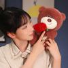 Cartoon Bear Holding Rose Plush Toy Soft Stuffed Bear Doll Home Decoration Romantic Valentine's Day Gift for Lover High Quality