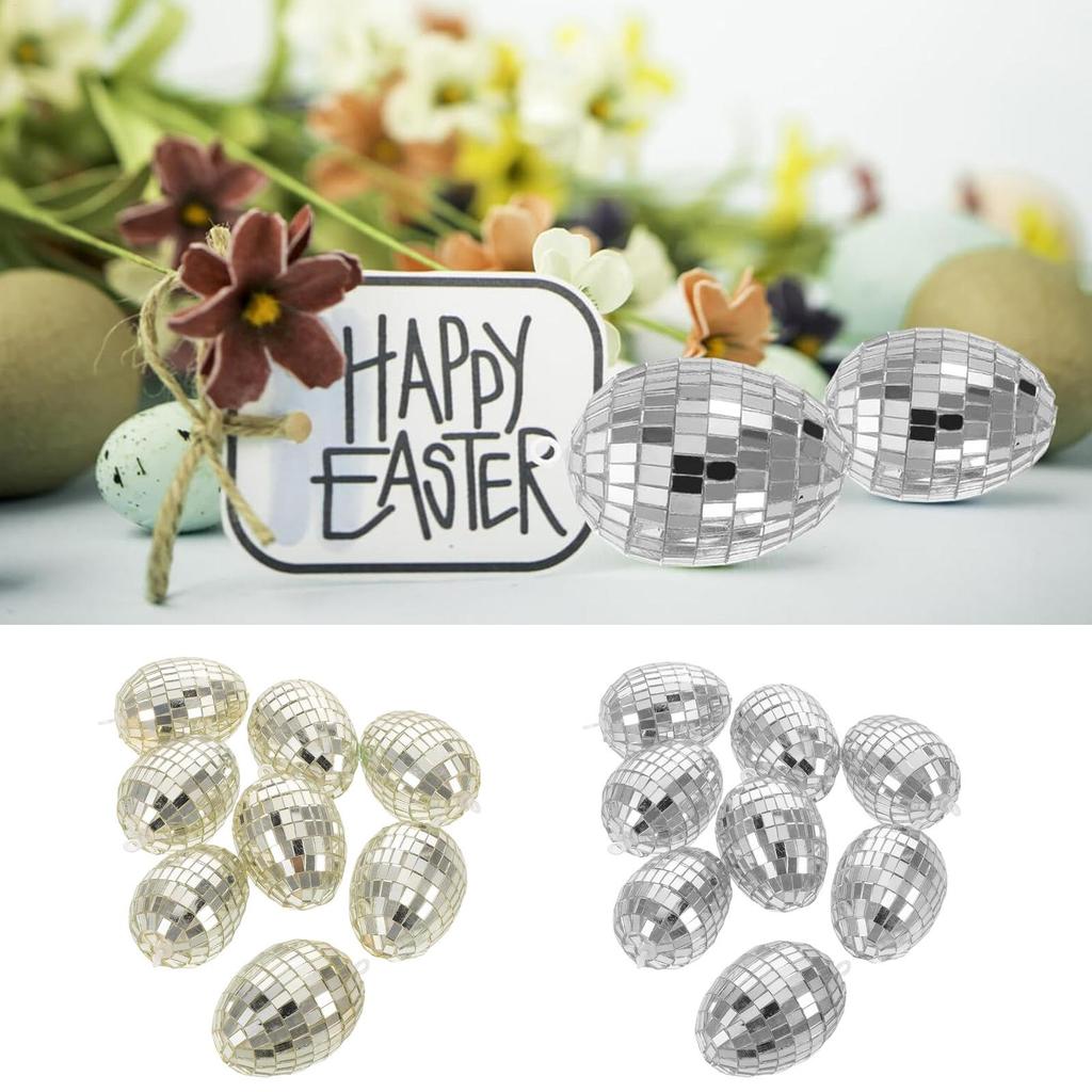 Easter Egg Decorations 8 Pieces Holiday Decor Eggs Small Spring Ornaments for Photography Bookshelf Centerpiece Home Office