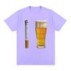 Beer and Cigarette Funny Tshirt Alcohol Beer Offensive Party Stupid Meme Tshirts Unisex Women Fashion Cotton Short Sleeve T Shirt