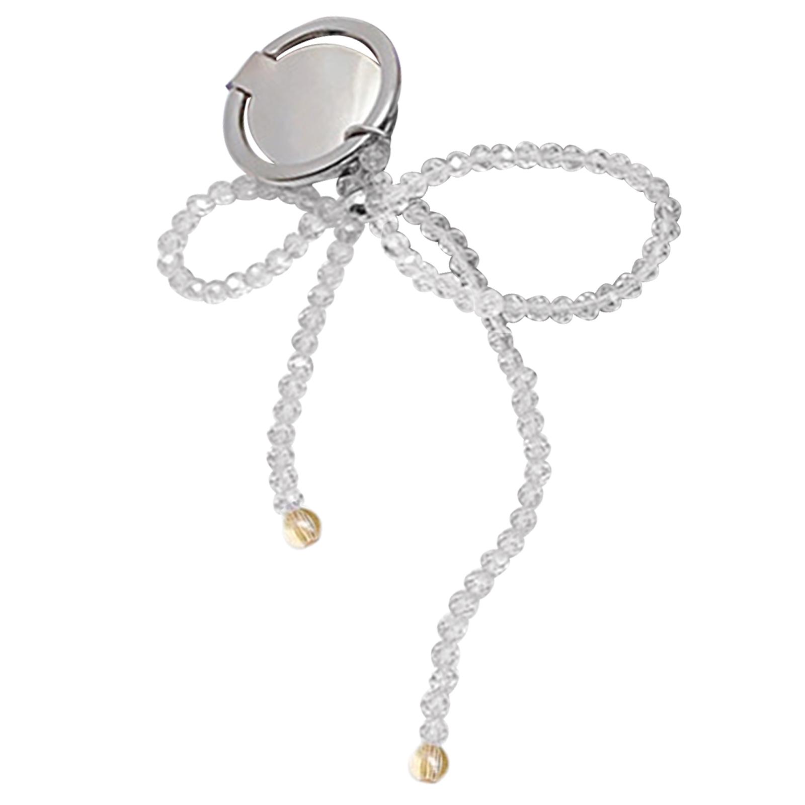 

Korean Bowknot Phone Grip Crystal Beads Phone Pendant Bracket Finger Rings Phone Support Stand Mobile Phone Accessories белый