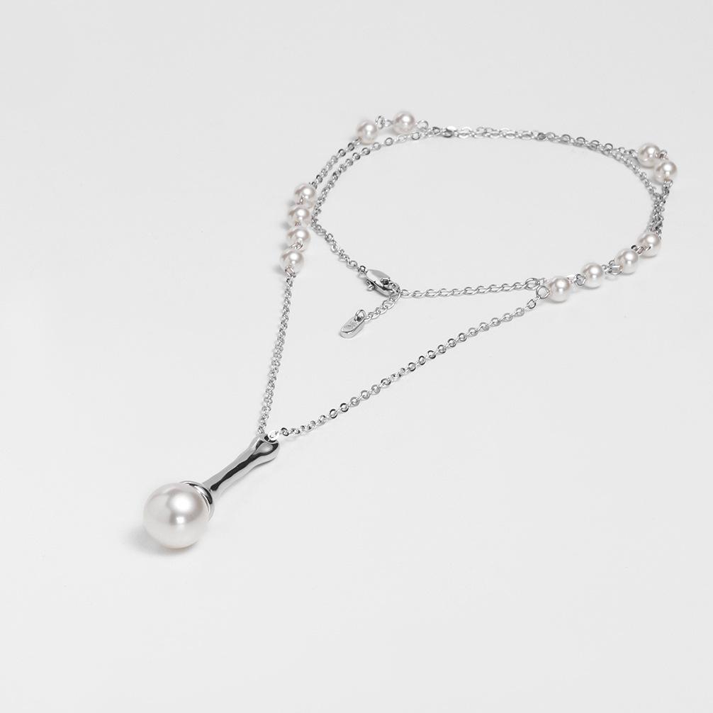

Французское длинное высококачественное ожерелье с подвеской в виде капли воды из жемчуга, женская универсальная высококачественная цепочка для свитера, ювелирные изделия Циндао серебряный