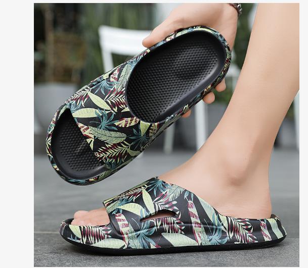 Unisex House Slippers Summer Women Outdoor Casual Beach Slides Thick Sole Home Non-Slip Men Bathroom Shoes Flat Bottom Sandals