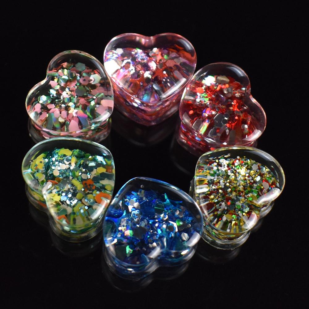 Jauges d'oreille à paillettes scintillantes de 6 à 30mm, bouchons tunnels, extenseurs, bijoux pour le corps