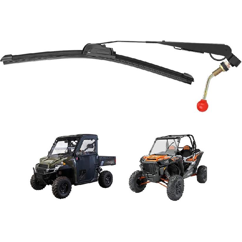 KEMIMOTO UTV Windshield Wiper Kit Hand Operated Manual Windshield Wiper For Hard Coated Or Glass Windshields Compatible With Maverick X3 Commander 1
