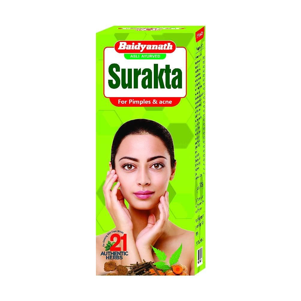 Baidyanath Asli Ayurved Surakta 450 ml Herbal Syrup for Clear Skin Acne Pimples and Radiant Glow