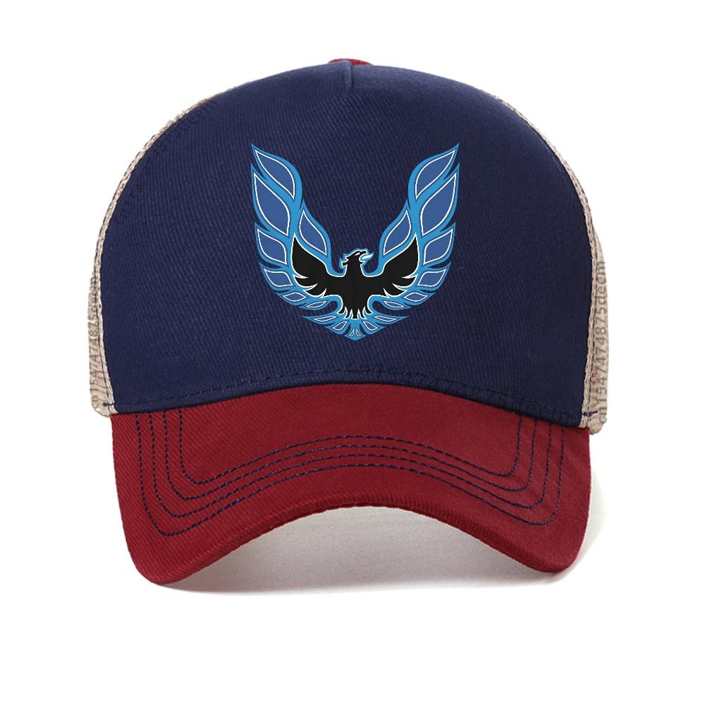 Blue Trans Am Firebird Print Baseball Cap Fashion Vintage Style Mesh Sun Hat Outdoor Casual Adjustable Trucker Hats