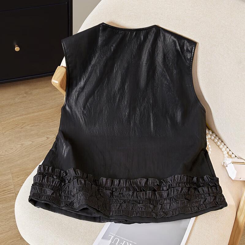 Women's Ruffle Trim Sleeveless Layered Vest