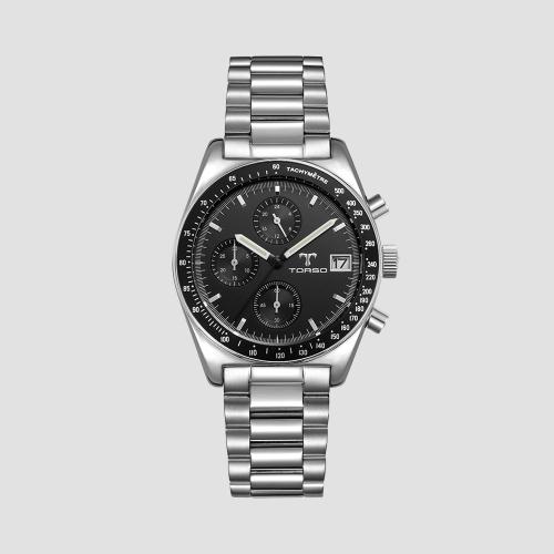 [TORSO] TORSO Aspect Chronograph Metal Watch T506M-SBS FREE