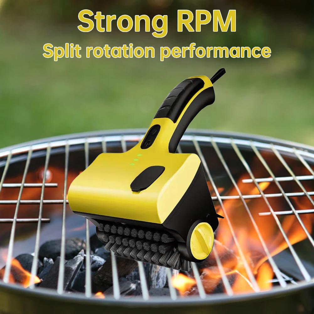 2025 Uppgradering Elektrisk Rullgrillborste 350 RPM Rostfritt Stål Borstlös Rengöringsborste Utbytbar Borsthuvud BBQ Rengöringsverktyg