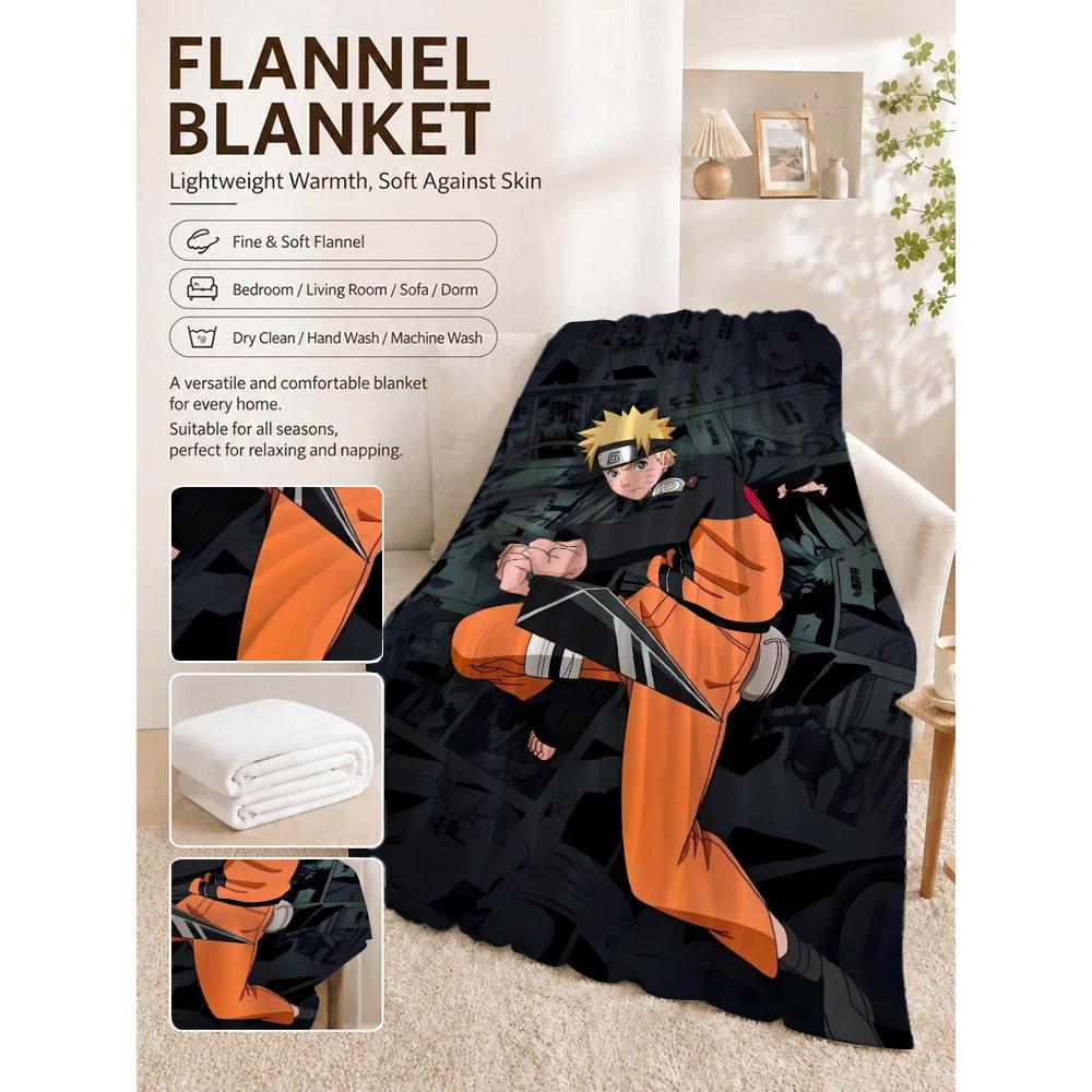 Naruto Pose Anime Printed Blanket Ultra Soft Throw Blanket For Office Sofa Home Decor Halloween Gift