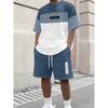 Men's Fashionable Casual Short Sleeved Shorts 3D Set