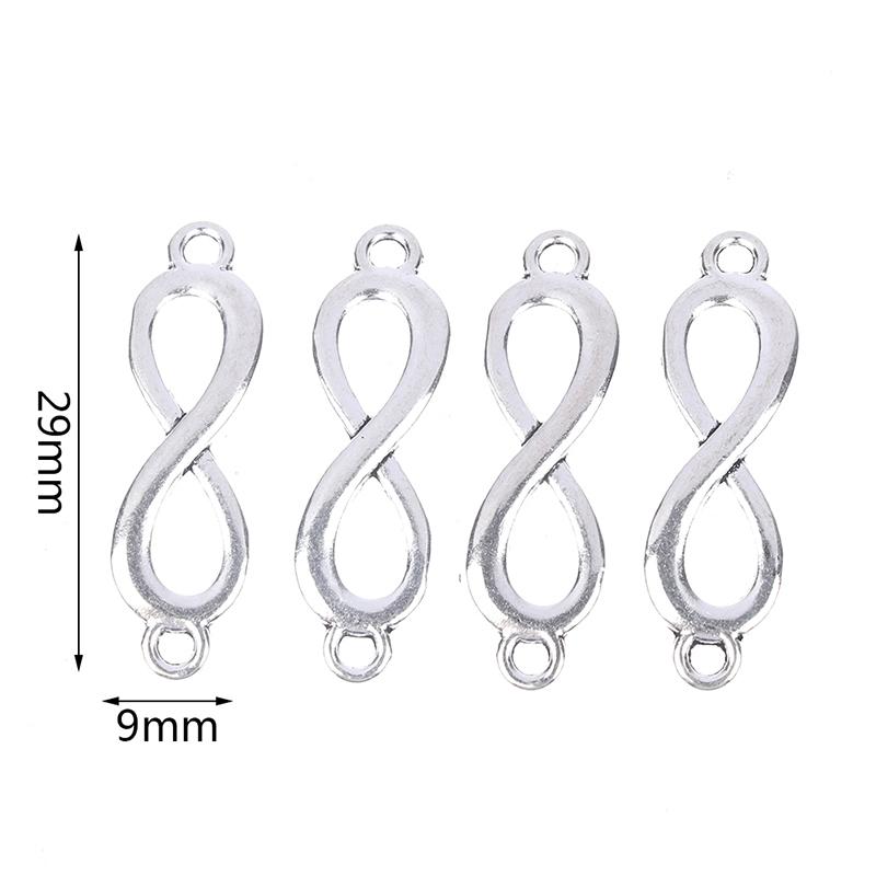 20Pcs Charms Link Infinity Symbol Connection Silver Color Pendants Diy Making