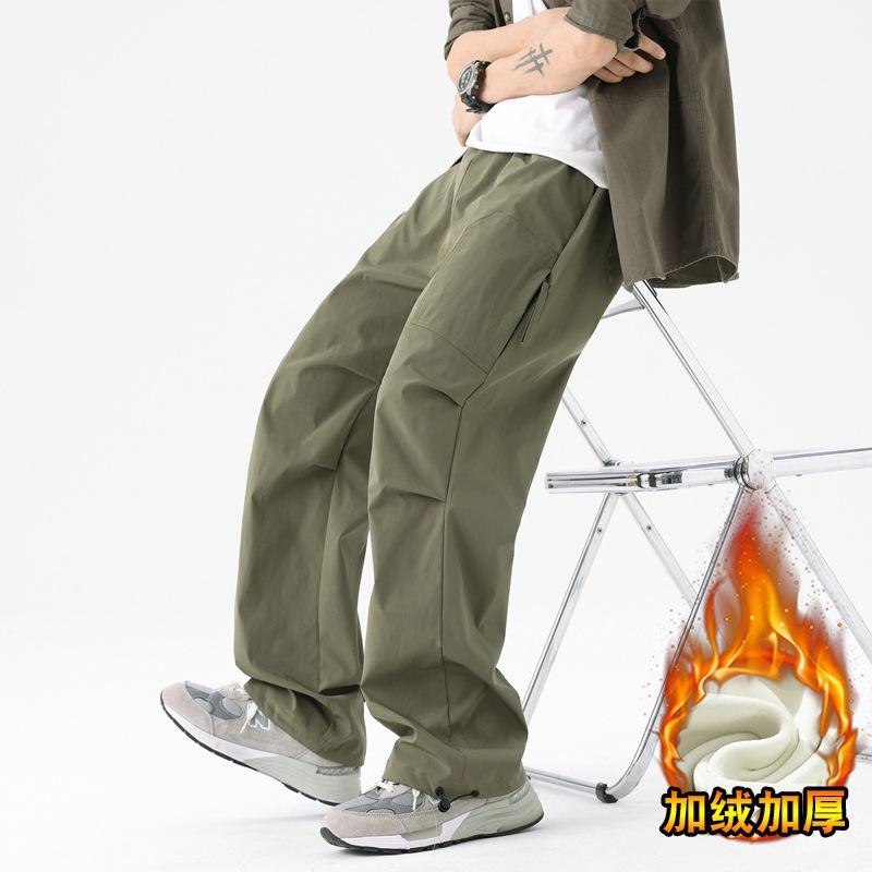 Army green paratrooper overalls men's spring and autumn waterproof and windproof loose casual mountaineering charging pants