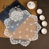 Doilies en Dentelle Blanche pour Décoration Intérieure, Set de Table Rétro, Doilies Floraux, Tapis de Table Brodé, Tissu Respirant, Tissu pour Plateau, Doily en Maille Transparente, Tasse à Thé, Vase,