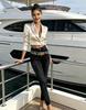 Spring/Summer 2026 Women's High-Waisted Rhinestone Straight-Leg Denim Jeans (Slimming)