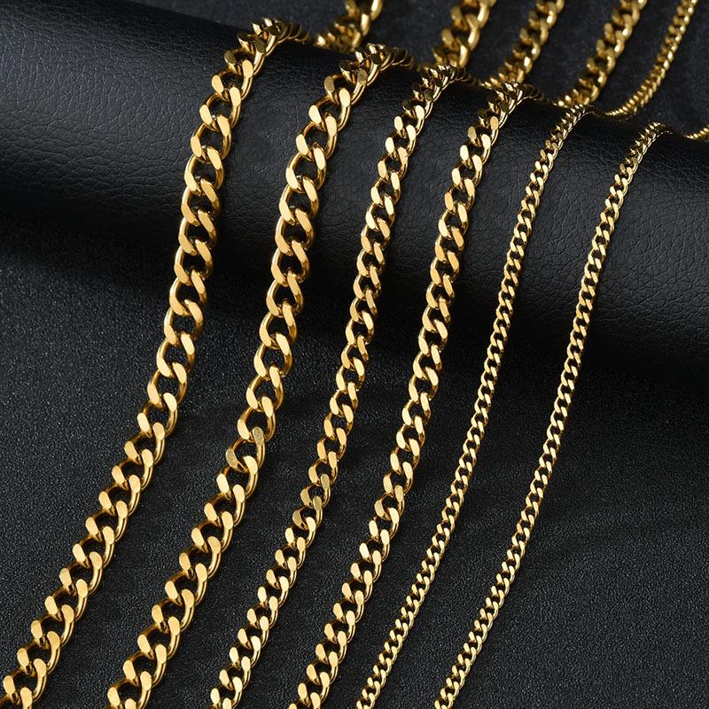 Stainless Steel Double-Sided Cuban Link Necklace - Trendy Hip Hop European American Style Chain Accessory
