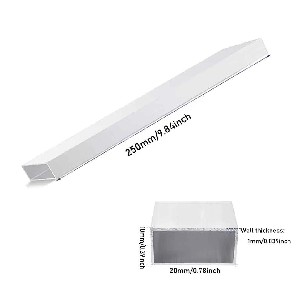 

1pc 6063 Aluminum Square Tube, 10-25mm Width Options, 1mm Wall Thickness, 250mm Length for DIY, Decorative & Industrial Use