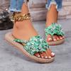 Mezzanine Flat Bottom Slippers Women's Summer Vintage Flower Casual Versatile Beach Cool Slippers