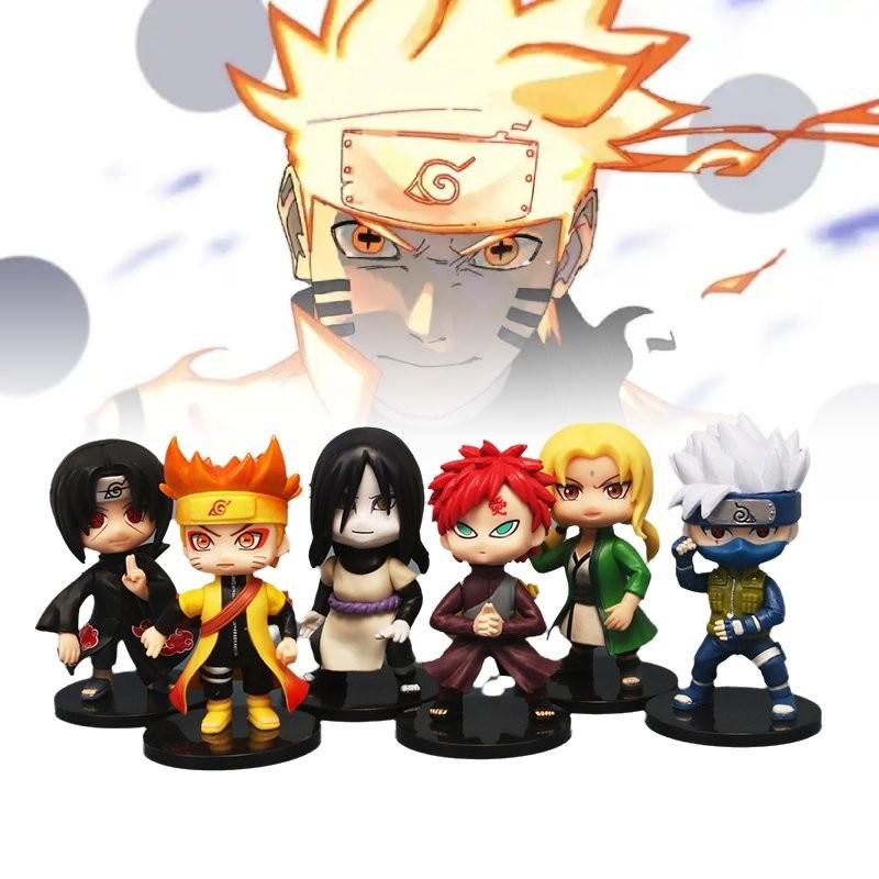6pcs Cartoon Naruto Character Pvc Toy Model Decoration Child Christmas Gift