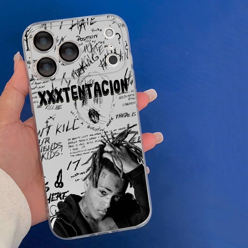 

Чехол-бампер Rap X-Xxxtentacions для iPhone 17 16 15 14 13 12 Mini 11 Pro Max Прозрачный iPhone 13