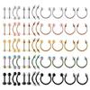 Edelstahl Lippen-, Augenbrauen-, Nasen- & Ohrpiercing-Set: Hufeisen & C-förmige Ringe
