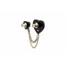 CHANEL Double Love Resin Metal Brooch Women's Black