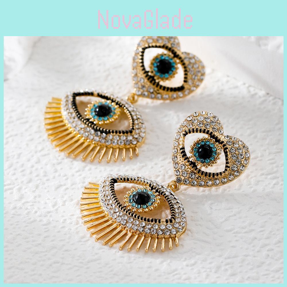 Fashionable Alloy Heart And Eye Geometric Earrings For Women Summer 2022