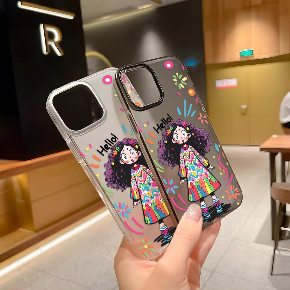 Mobile Phone Cases for iPhone 11 13 15 Pro Max 12 14 Pro Max Case iPhone 16 15 Plus 13 Pro 12 Mini 13 Mini Frosted Texture Painted Cartoon Flowers