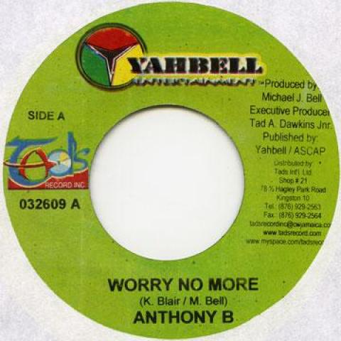 

7inch Record ANTHONY B - Worry No More Yahbell 2009 Jamaica Reggae, Ska & Dub