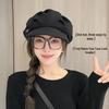 Korean Style Versatile Black Artist Beret: Spring & Autumn Edition