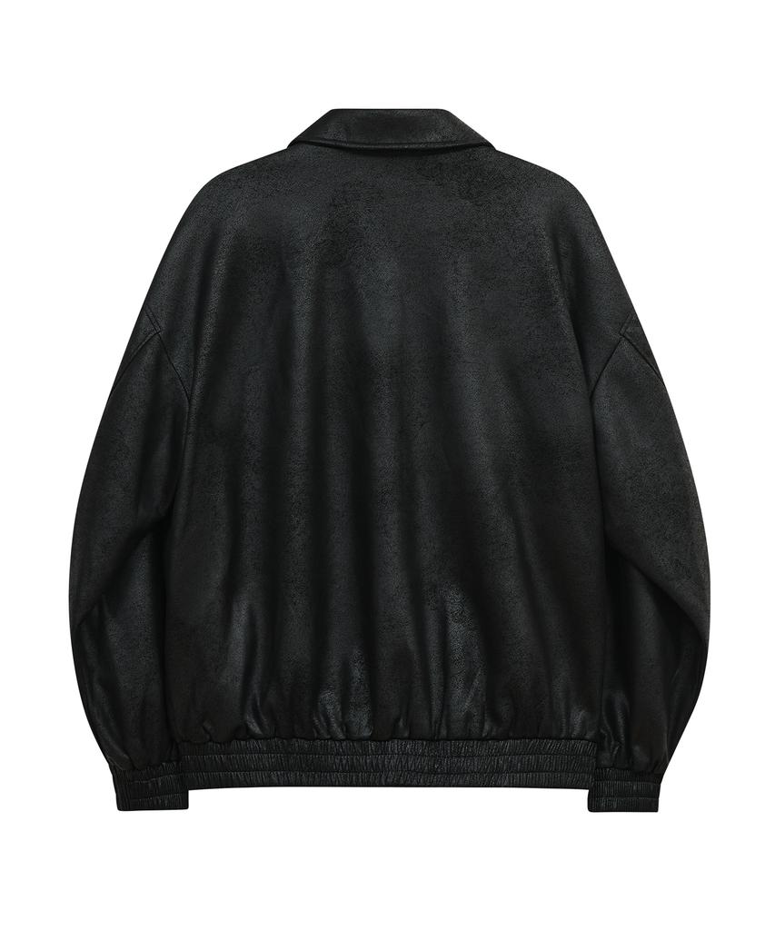 Standarderror 87-Stan009 [Renewal] Standard Blouson Suede Jacket Cracked Black (C Type)