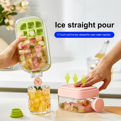 Vassoio Ghiaccio con Coperchio Contenitore Stampo Efficiente per Fare Ghiaccio per Congelatore Facile Rilascio Versamento Senza Tocco Fabbricatore di Cubetti di Ghiaccio per Bevande Caffè Cocktail