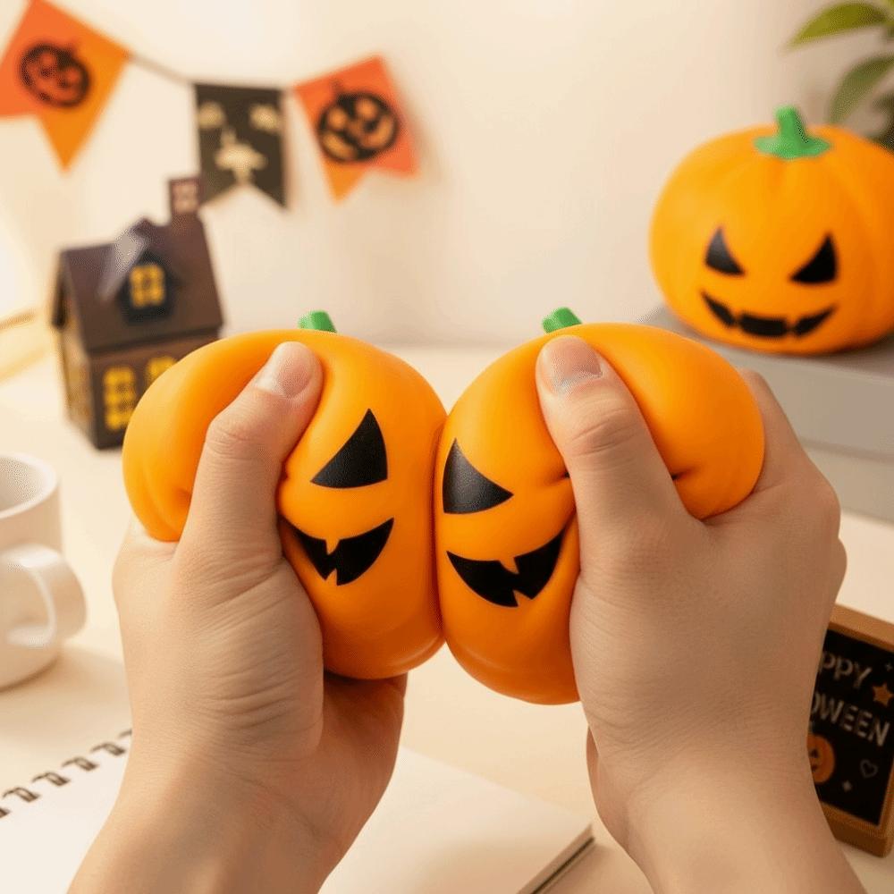 Slow-rebound Ultra-Elastic Pumpkin Squishy Sticky-Free TPR Novelty Toys Soft Squeeze Ball Kids