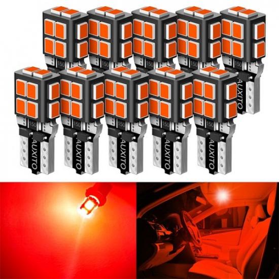 AUXITO Чисто-красные T10 194 192 168 Светодиодные лампы для габаритных огней Яркие Без ошибок 14E США