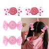 1 Pair Children Sweetheart Lollipop Hair Clip Cute Heart Print Bow Hair Accessory Korean Fashion Chic Fun Girl Hair Accessoires